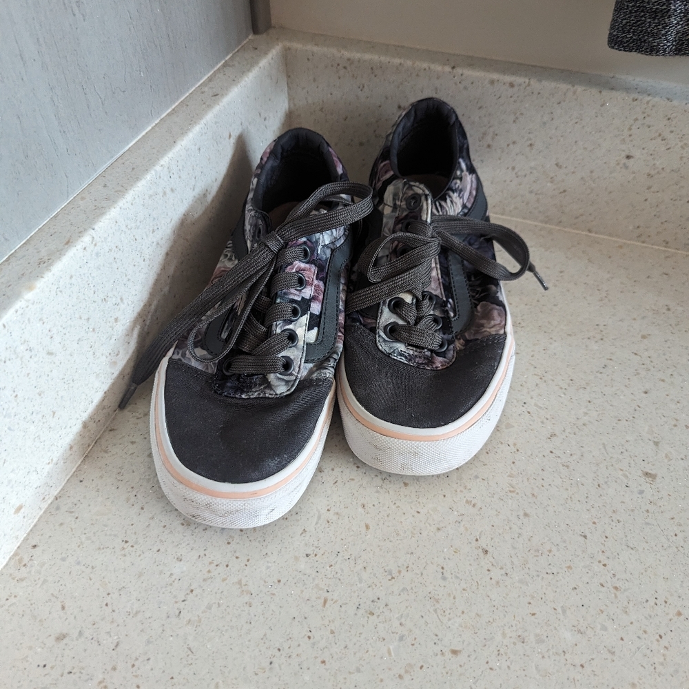 Grey floral Vans